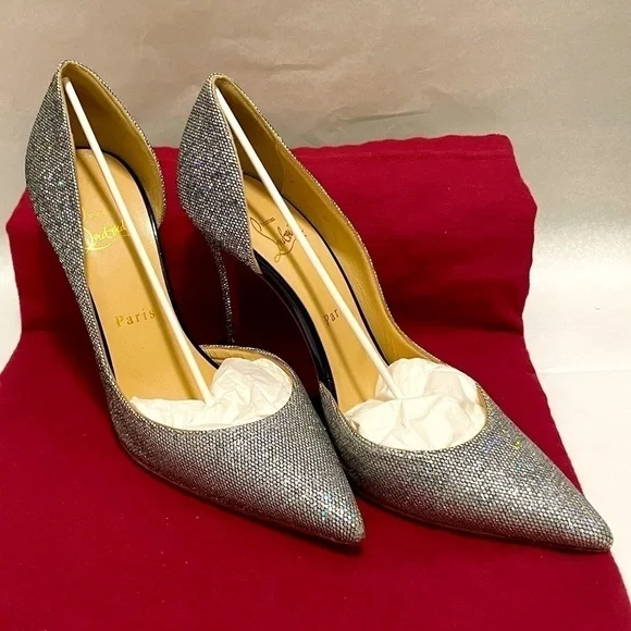Christian Louboutin iconic ‘Iriza’ starburst discoball glitter Holo 100mm EU38 - Picture 4 of 10
